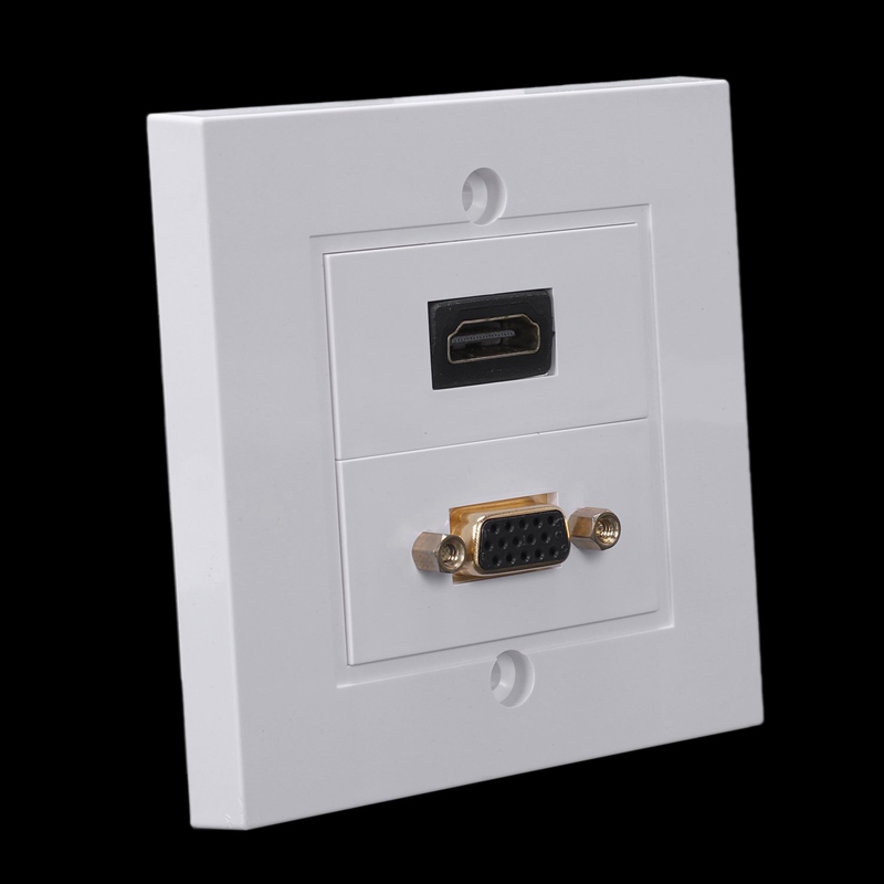 86 x 86mm wall face plate 15 hole vga outlet + hdmi with extended wire socket media assorted panel front panel