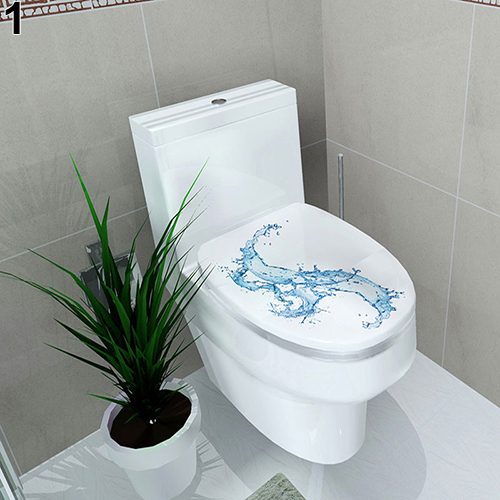 Badeværelse diy toilet sæde væg klistermærke dekoration mærkat vinyl vægmaleri hjem indretning: 1