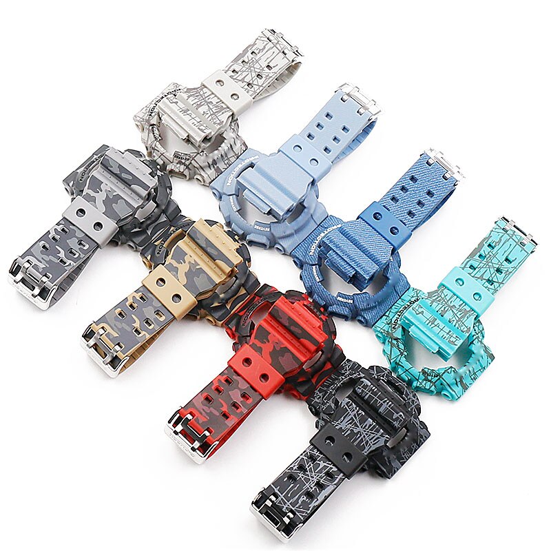 Camouflage résine bracelet montre pour hommes accessoires broche boucle sangle étui pour Casio CASIO G-SHOCK GD120GD100GA110GA100 hommes bracelet de montre