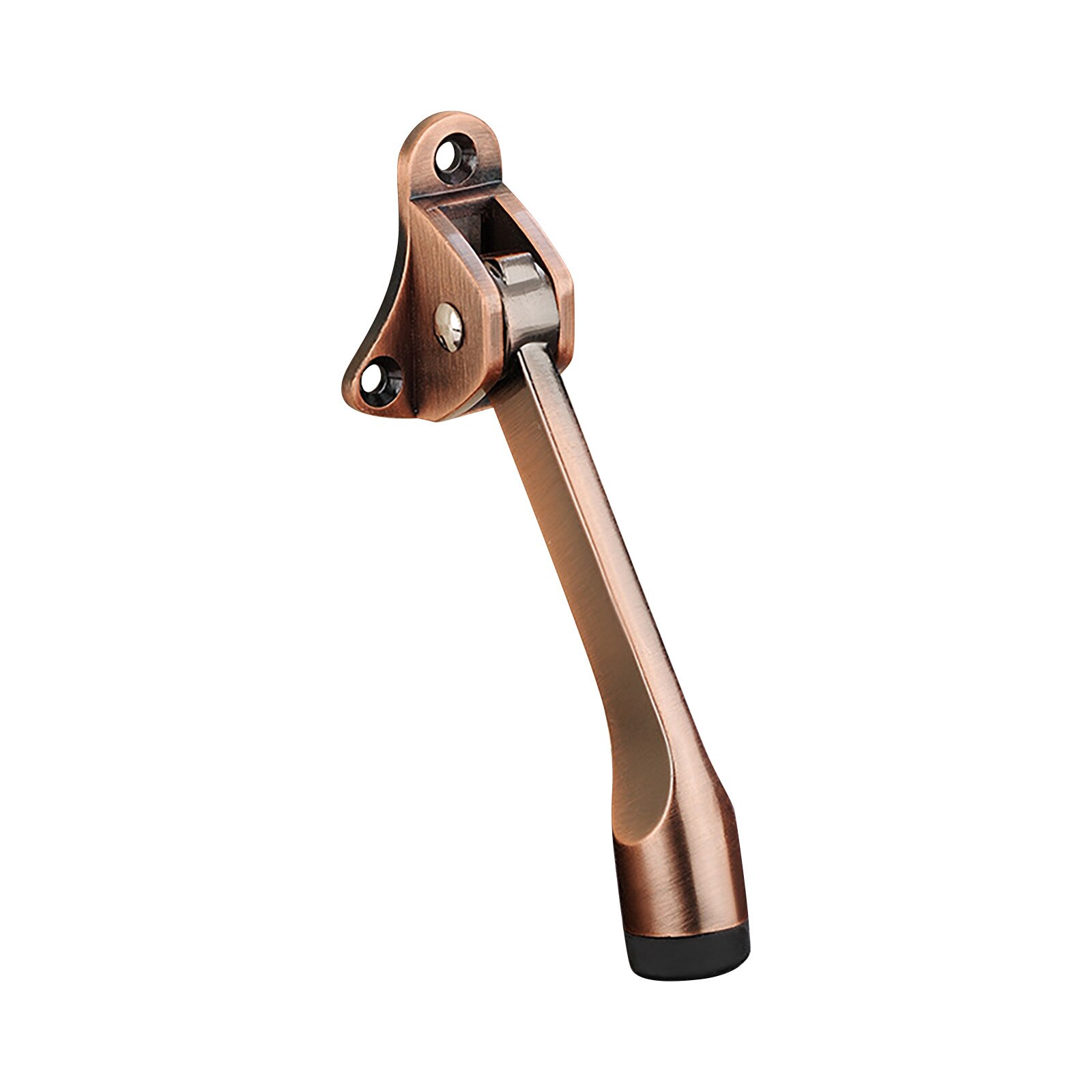 25# Kickdown Door Stopper Wall Heavy-duty Door Stop Hinge Foot-operated Anti-collision Movable Perforated Rubber Floor-mounted: Rose Gold 