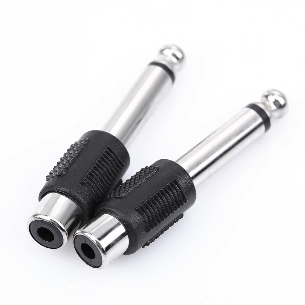 Adaptadores de Audio RCA/AV hembra a macho, 6,35mm, 1/4 pulgadas, 4 Uds.