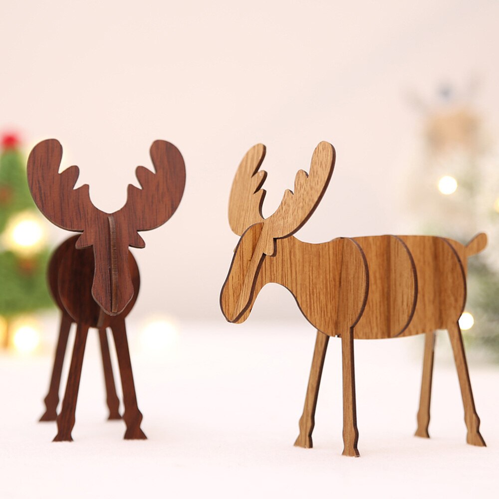 1pc juledekoration dejlig træ tegneserie elg borddekoration til butikker hjemmehoteller