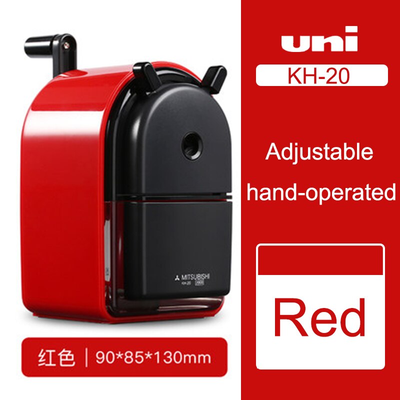 Uni Pencil Sharpener Hand Turn Pencil Sharpener KH-20 Adjustable Thickness Manual Pencil Sharpener Student Sketch: Red