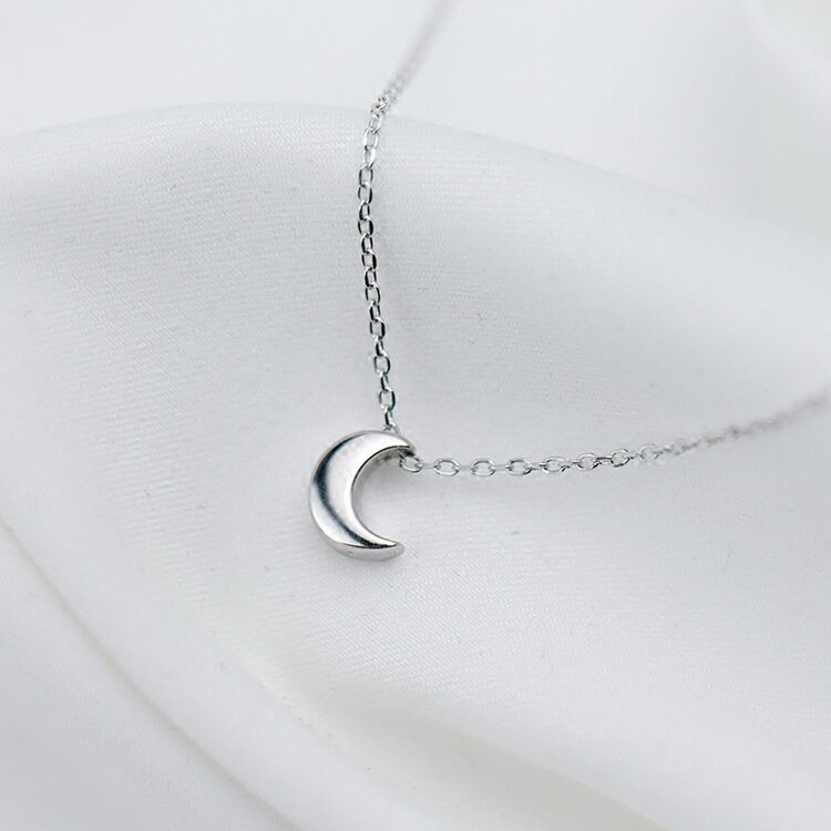 MloveAcc-Colgante de Plata de Ley 925 con forma de Luna, joyería clásica: Default Title