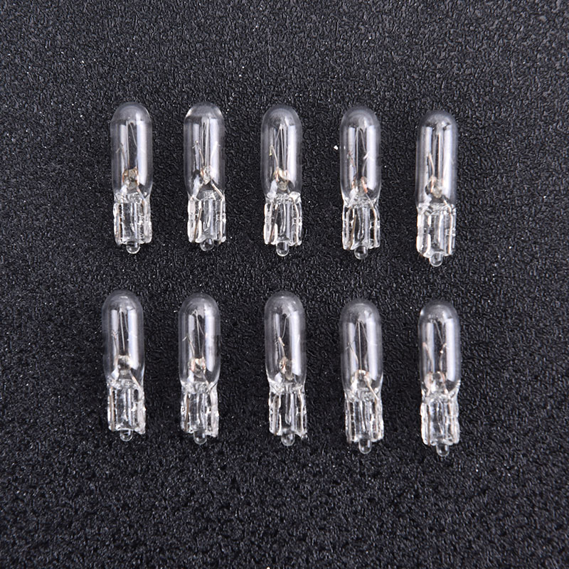 10 stks/pak 12 V 1.2 W T5 Glazen Gloeilamp Dashboard Instrumentenpaneel Remlampen Koplampen Lamp Verlichting Autolichten
