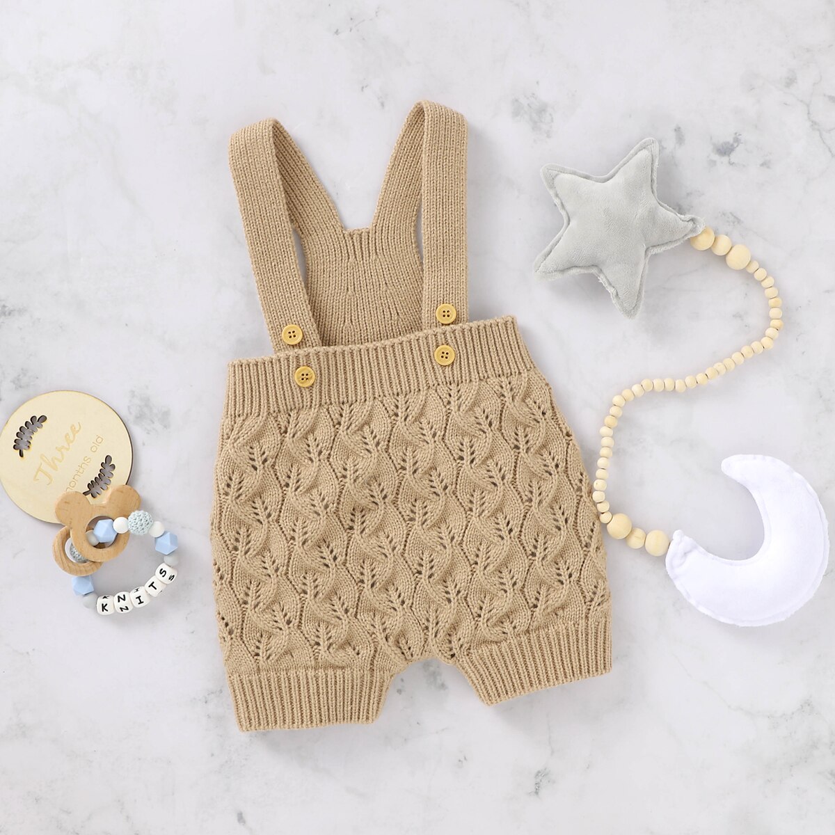 Focusnorm herfst winter baby meisjes jongens gebreide overalls rompers effen knoop warme jumpsuits 0-24m 4 kleuren