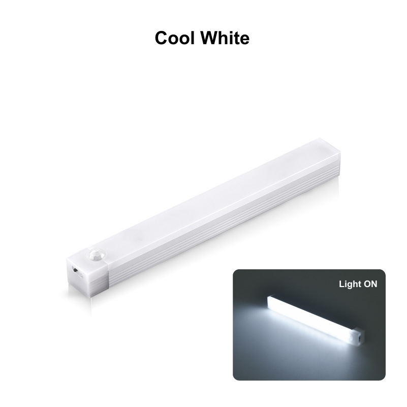 Oplaadbare bewegingssensor LED-balklicht Inductie-nachtlampje Draagbare draadloze magnetische kastlamp voor keukennachtkastje: S / Beige