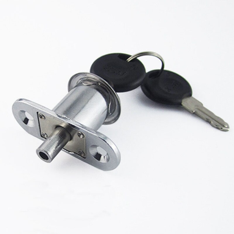 Plunger Push Lock With 2 Key For Sliding Glass Door Showcase Lock Furniture Cabinet Lock 24mm Thickness Hardware