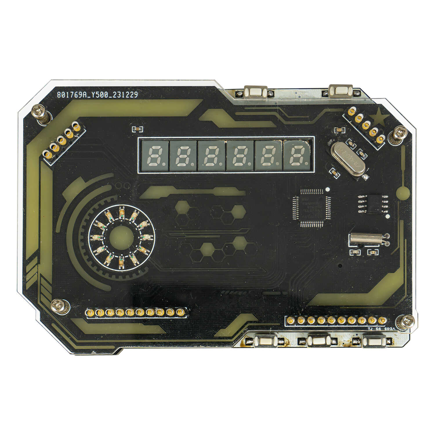 Desktop Digital Clock Electronic DIY Kit Cyberpunk Clock Soldering Fabrication Kit Gaming Desktop Ornament