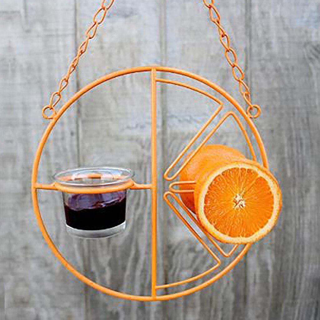 Metal Bird Feeder For Feeding Outdoor Balcony Outdoor Hanging Feeder Circular Suspended Automatic Bird Feeder Bird Cages Nests