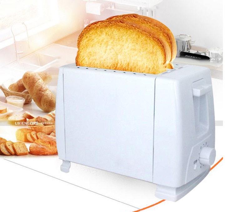 Huishoudelijke roestvrijstalen broodrooster voor 2 sneetjes brood, toastmachine voor het ontbijt met eurostekker, koele buitenkant