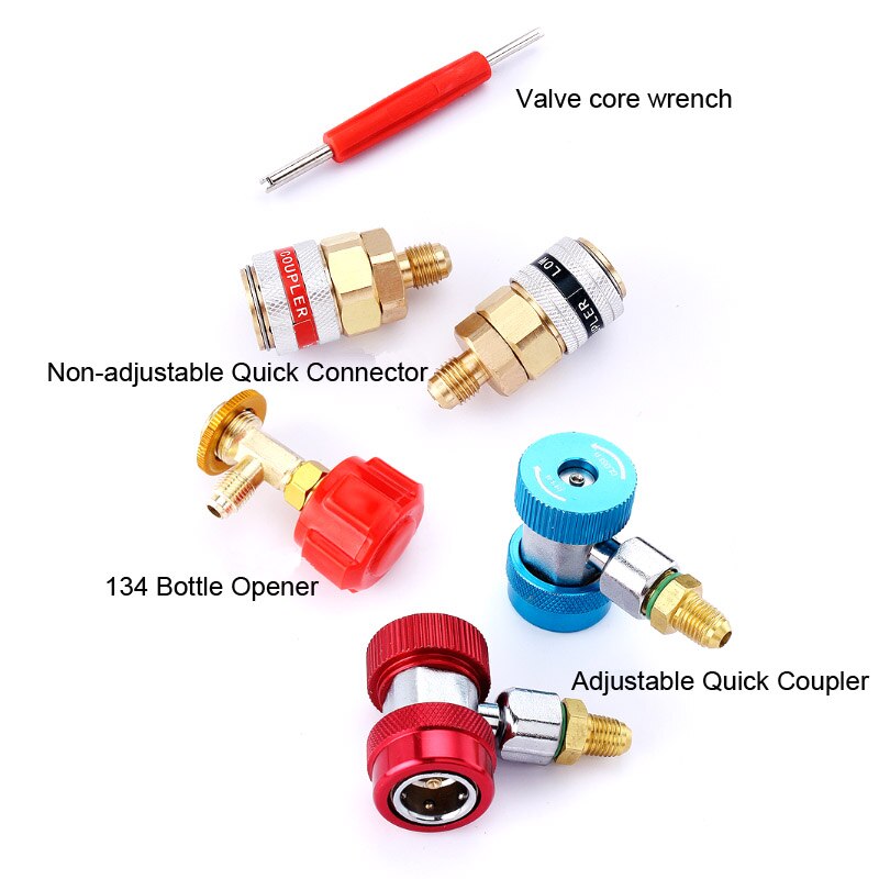 Air Conditioning Manifold Gauge Tool Set With Hose/Quick Coupler/Bottle Opener For R134A Air Condition Refrigeration