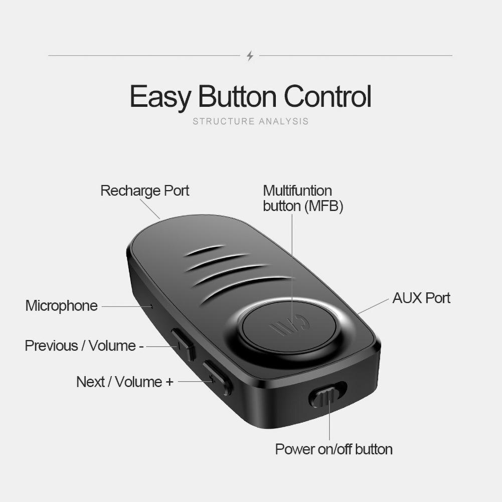 Universal Car Bluetooth 5.0 Audio Receiver AUX Converter Handsfree Adapter for Phone Car Accessories Interior