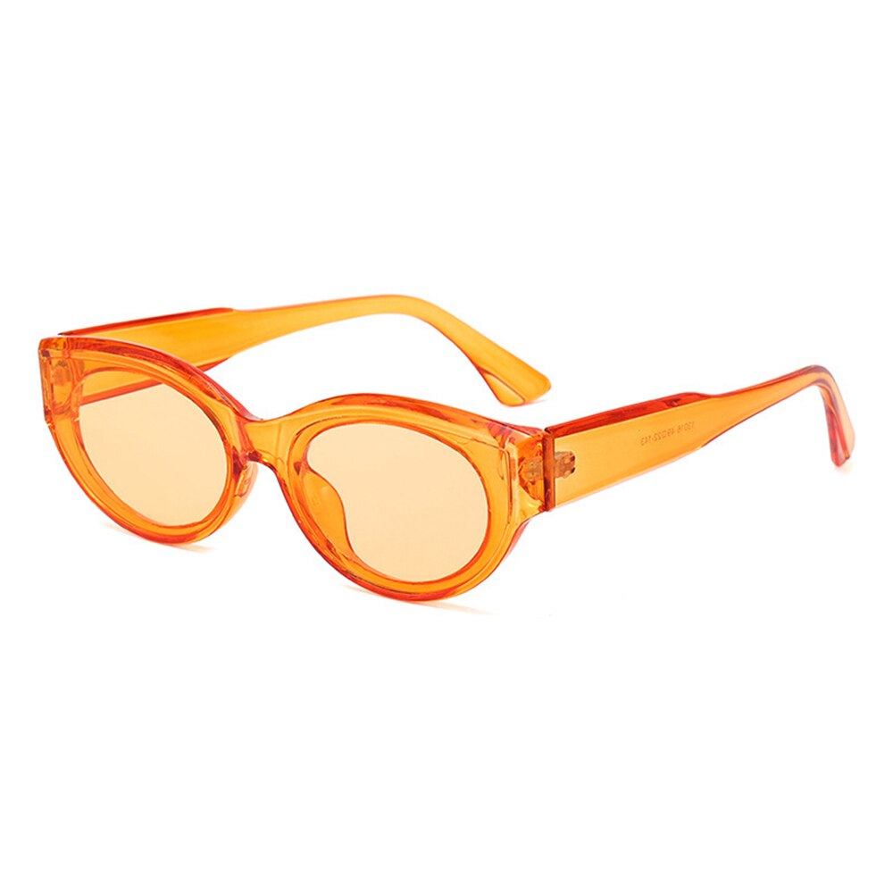 Retro Oval Frame Sunglasses Catwalk Small Frame Sun Glasses Men's/Women's Universal UV Protection Outdoor Travel Eyewear: Orange