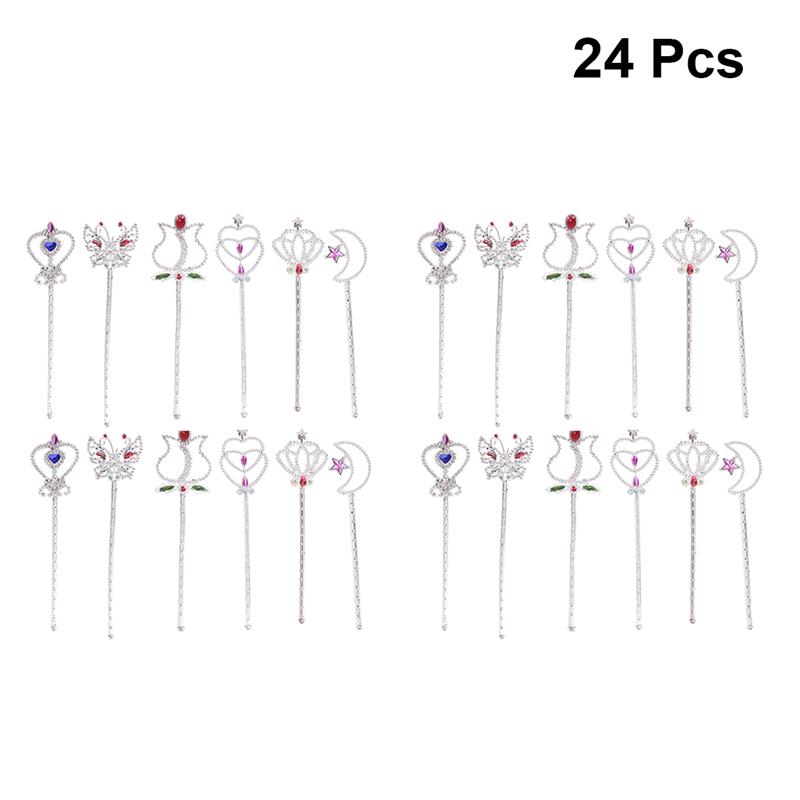 12/24Pcs Plastic Mooie Vlinder Wands Rose Magic Hart Angel Fairy Stick Voor Meisjes Verjaardagsfeestje Cosplay bruiloft Cos: Picture 1