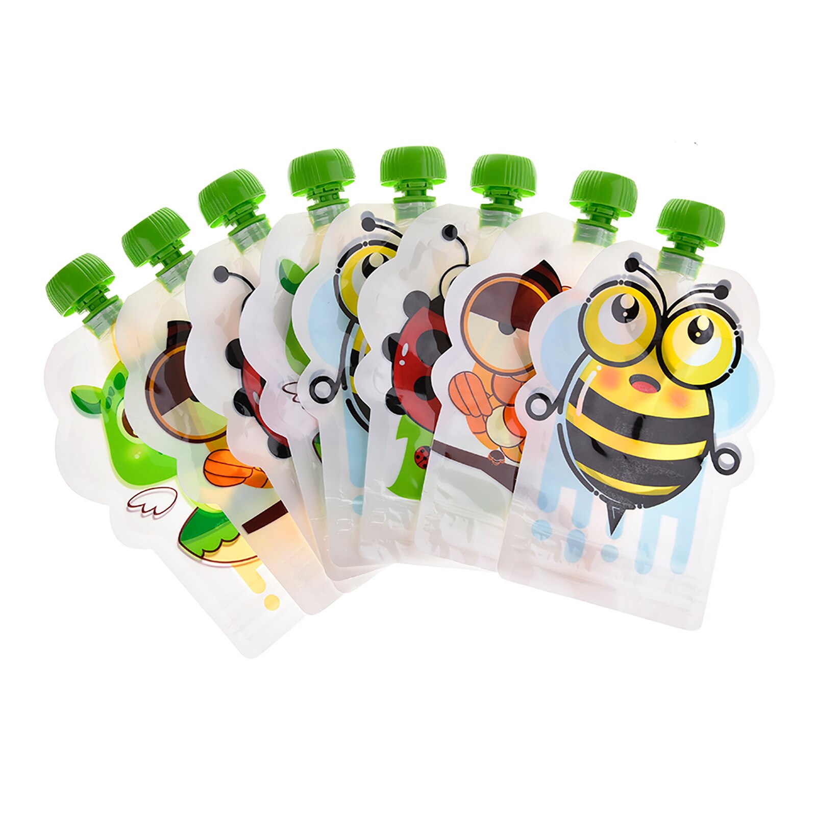 8 Stuks 148Ml Babyvoeding Opslag Pouch Portable Bpa-vrij Herbruikbare Verzegelde Complementaire Voedsel Pouch Zelfgemaakte Puree Pulp opbergtas
