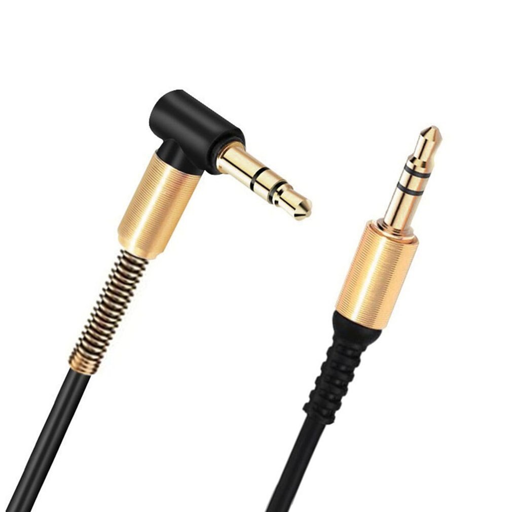 3.5mm aux kabel lyd stereo hann til hann 90 grader rett vinkel 3.5mm høyttaler universell aux lydledning til bil mobiltelefon: misligholde tittel