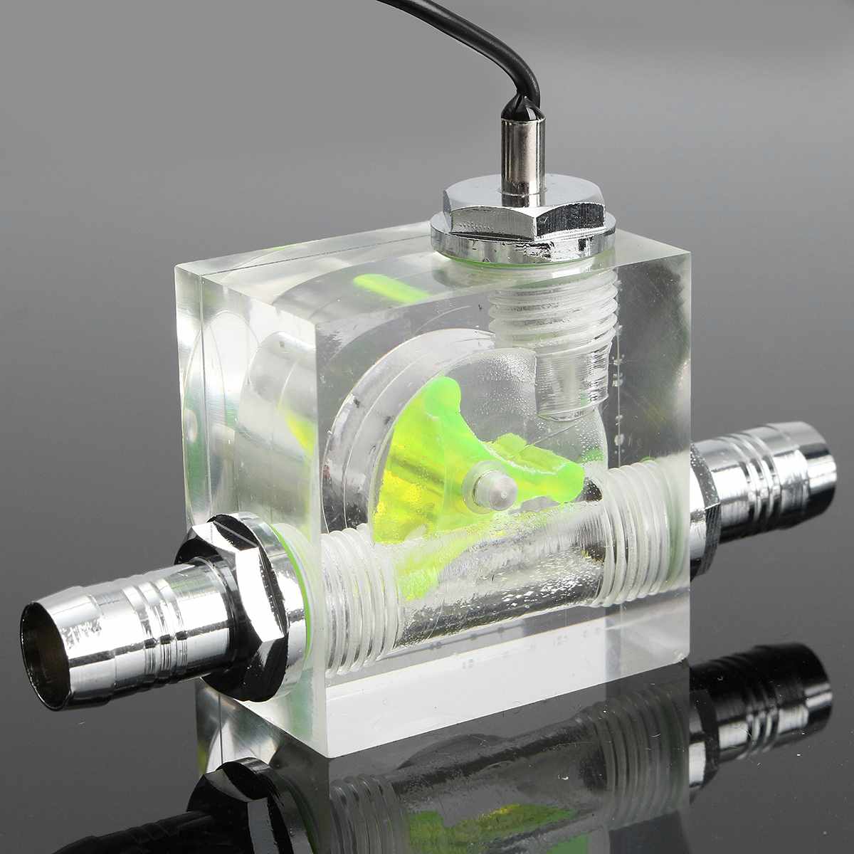 Water Liquid Cooling 3 Way Flow Meter LED Light Thermometer G1/4 Threaded Connector For Water Liquid Cooler System CPU