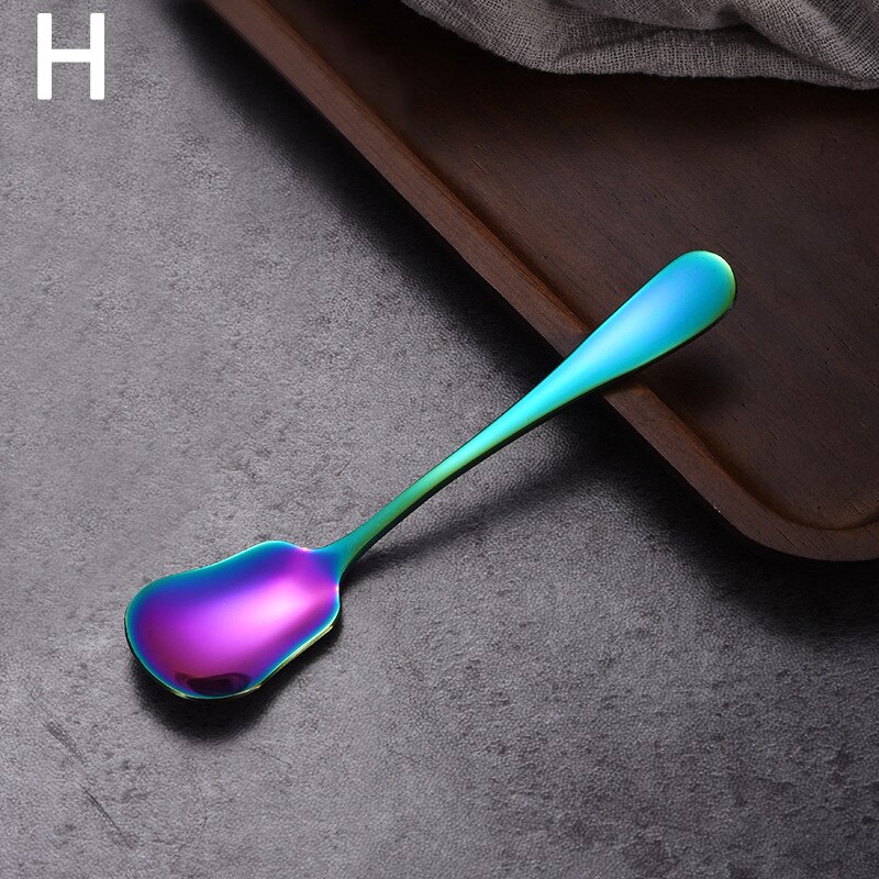 Shell Shape Stainless Steel Spoon Teaspoons Coffee Spoons Ice Cream Sugar Dessert Spoons Tableware Kitchen Accessories
