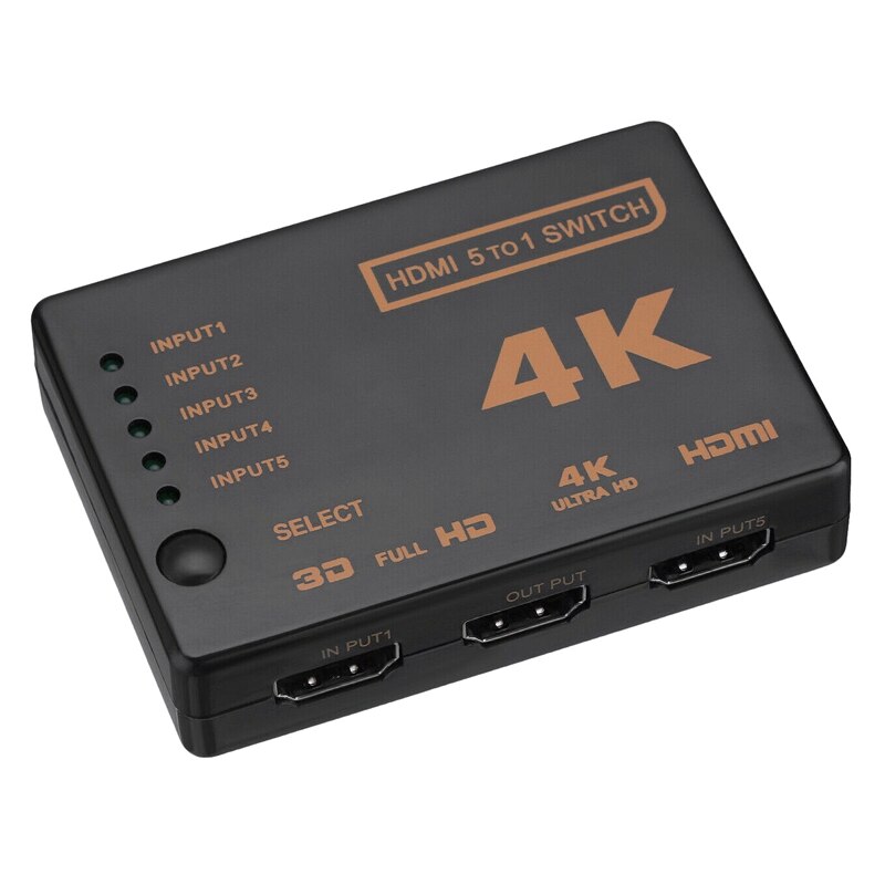 5-Port Uhd 3D 4K 1080P Hdmi Splitter Schakelaar Selector Switch Hub