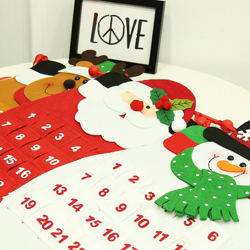 neue Weihnachten Advent Kalender Filz Stoff Countdown Weihnachten Baum Dekor Liefert