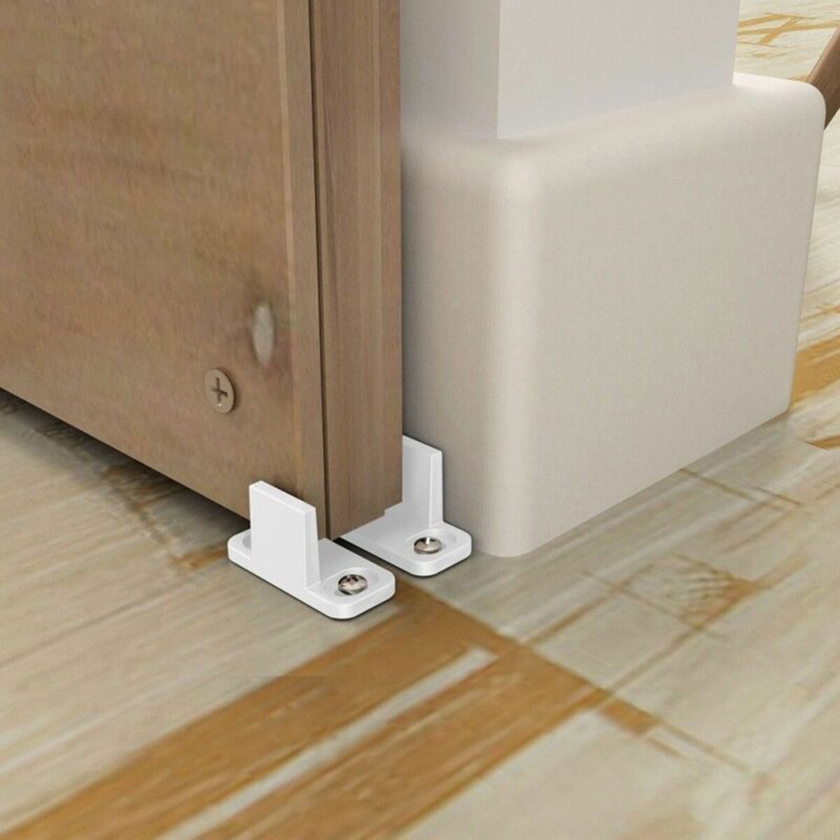 6X/set Floor Guide Replacement For Sliding Barn Door 4.5 x 2 cm Adjustable White