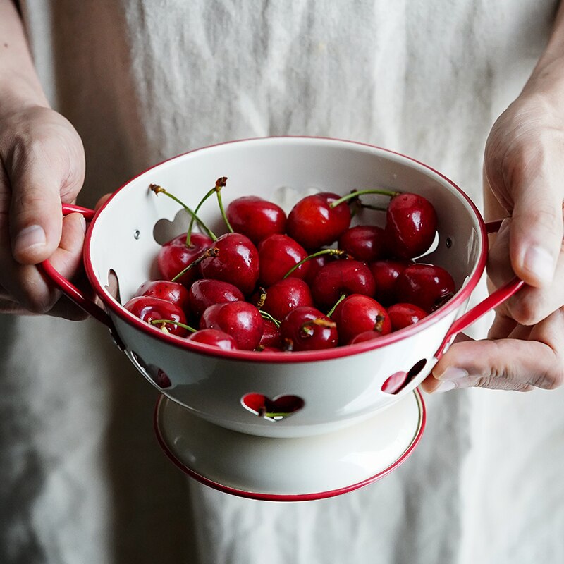 6 Soorten Bloemen Retro Tafel Fruit Platen Afvoer Mand Voor Fruit Keuken Slakom Voedsel Meral Gerechten Voor Restaurant Servies