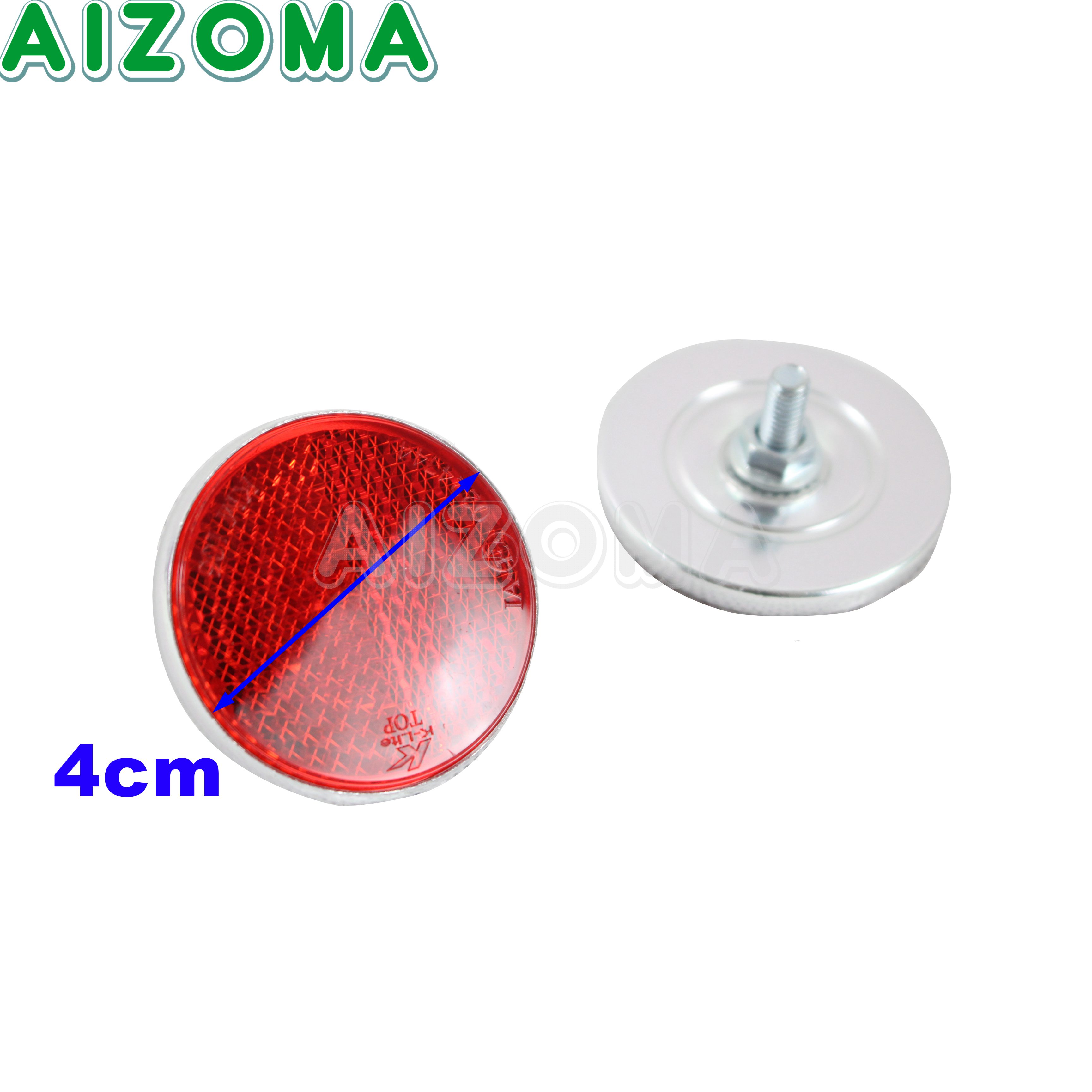 40 mm runder, anschraubbarer Reflektor, reflektierende Warnplatte, Aufkleber, Schilderfolie, universell für Motorräder, ATV, Schmutz Fahrräder, Rolle