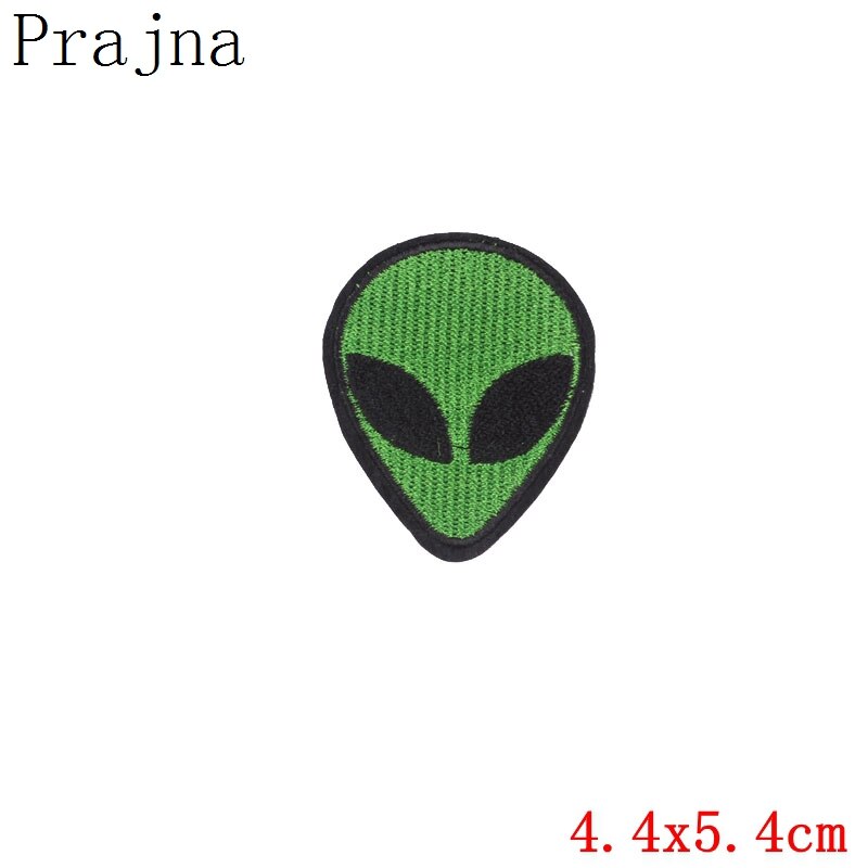 Prajña Ufo Patch 10 Stuks Alien Ijzer Op Patches Groene Gezicht Geborduurde Stickers Voor Jeans Zak Diy Ornamenten Applicaties