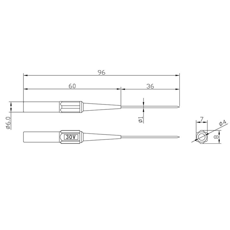 2PCS Multimeter Test Lead Extension Back Probes Mini Pin Stainless Steel Tipped Tip For Banana Socket Tester
