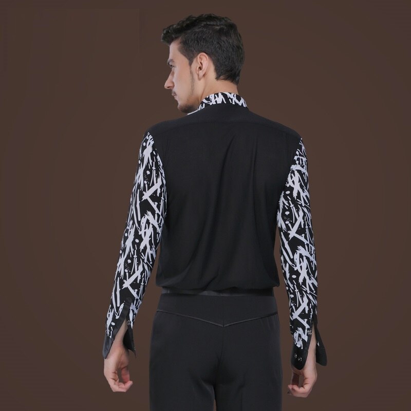 Men Dancing Jacket Adult Square Dance Ballroom Shirt Adult Modern Dance Latin Dance Clothing Coat B-5990
