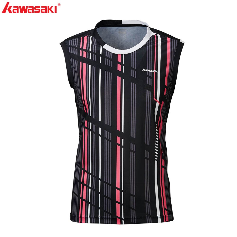 KAWASAKI ST-R1207 Camiseta deportiva sin mangas para hombre Camisetas profesionales de bádminton ropa de tenis transpirable de secado rápido: ST-R1207Black / 4XL