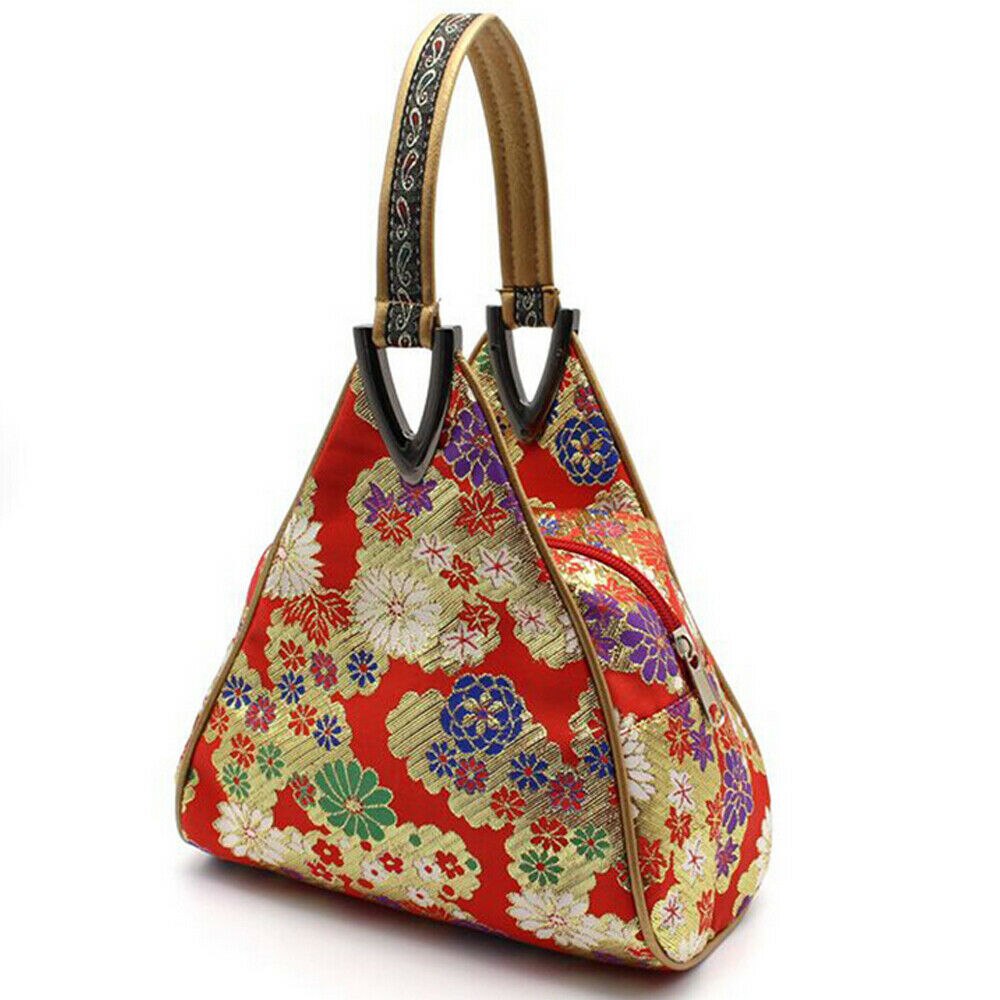 Women Embroidery Silk Bag Vintage Style Messenger Bag Chinese Style Handbag Purse Bag