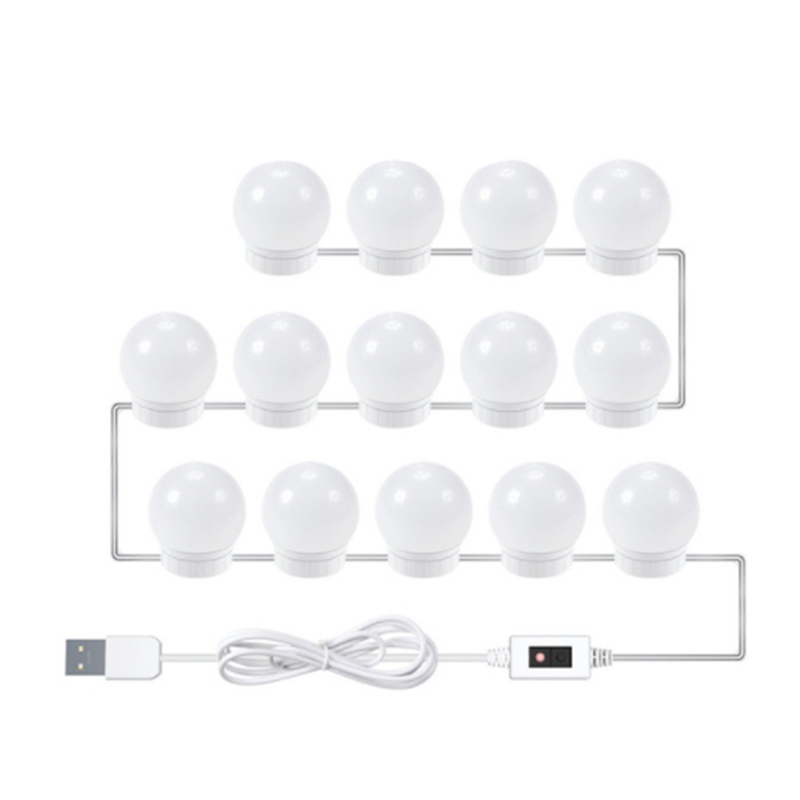 ! USB Hand Vanity Mirror Light Led Makeup Lamp Bulbs Dressing Table Beauty Bathroom Led Wall Lamp: 5