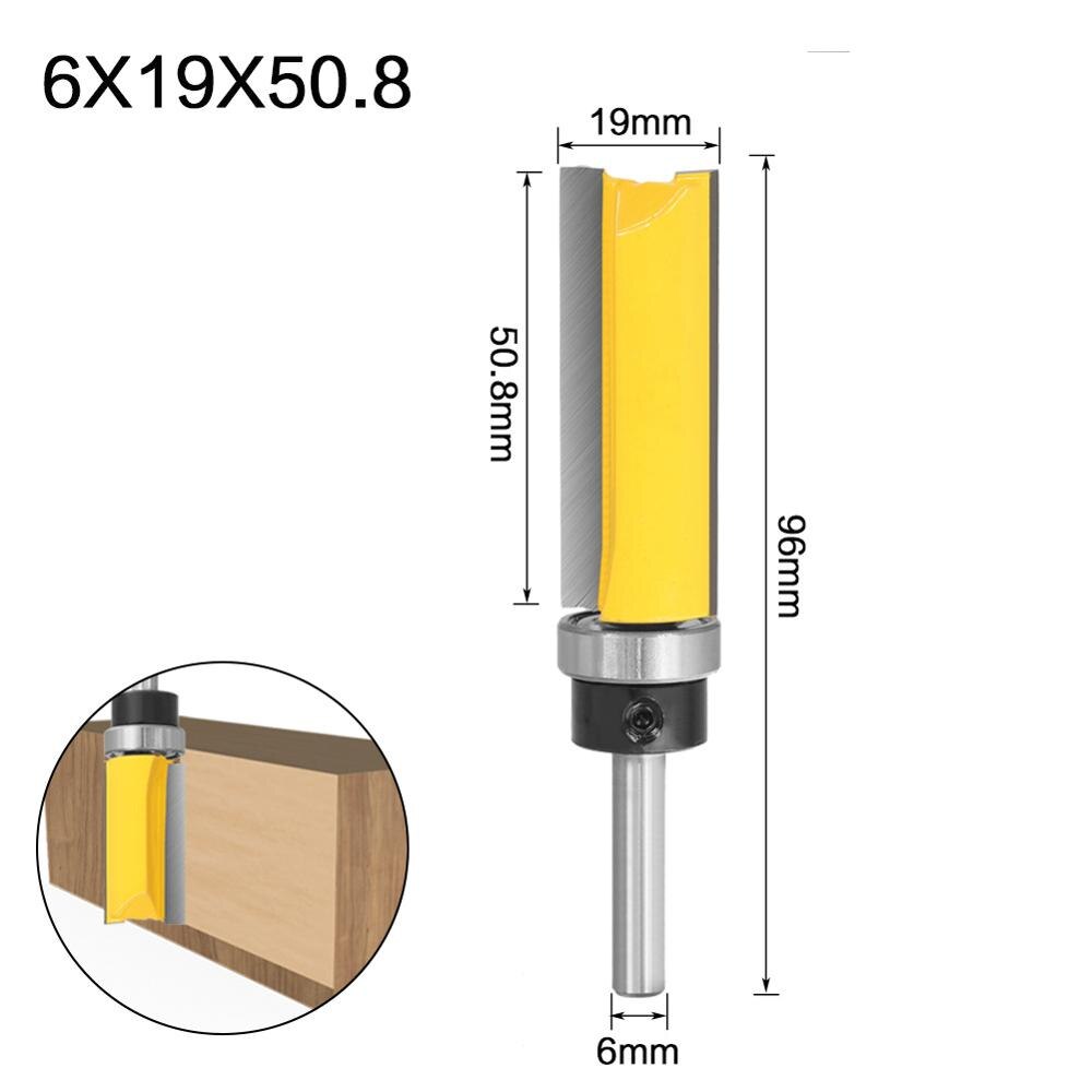 Allonger la fraise à bois de modèle de peu de routeur de garniture affleurante droite tige de 6mm: 6x19x50.8mm