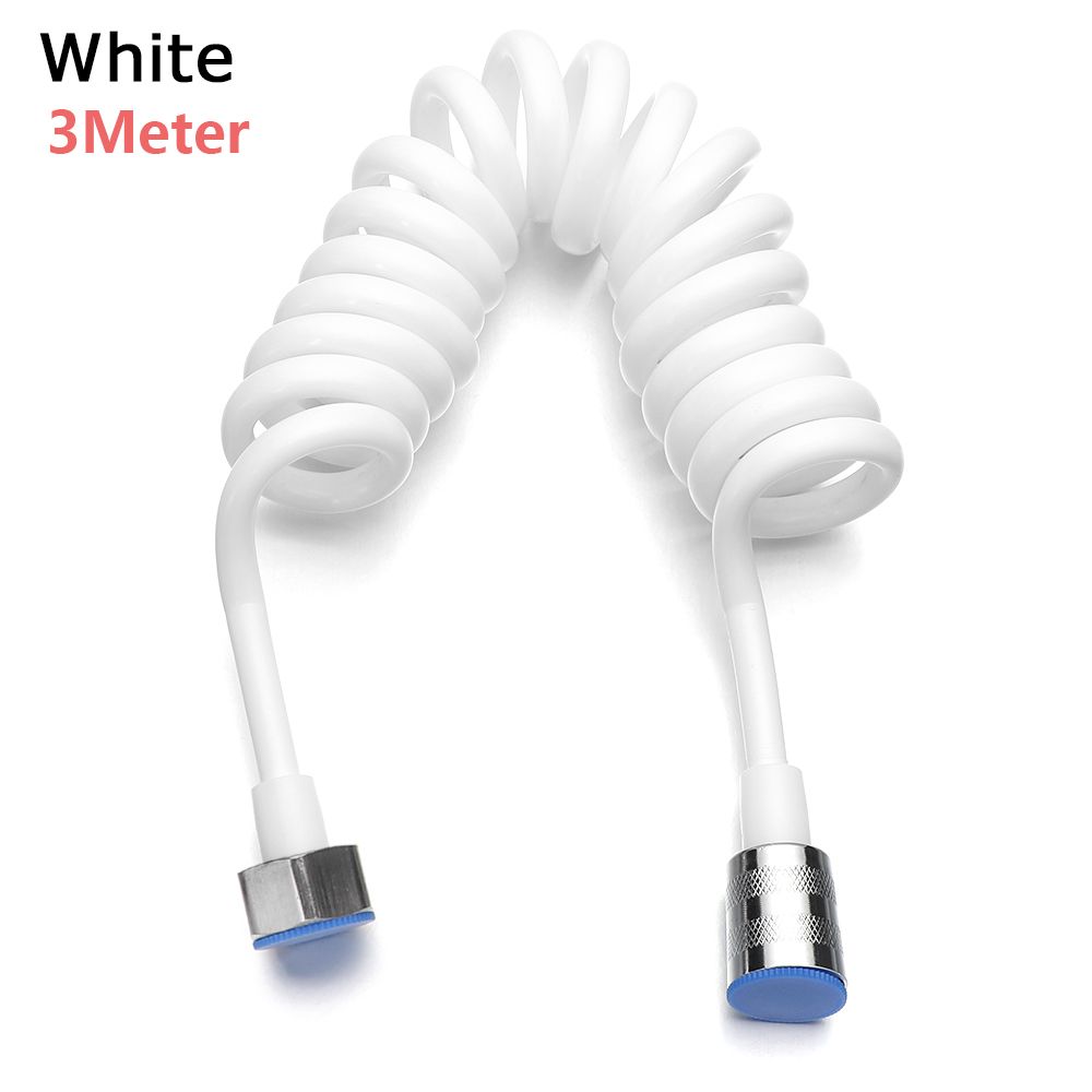 Accessories Flexible Telephone Line Style Toilet Bidet Spring Shower Hose Bath Sprayer Connect Pipe Water Plumbing: white / 1.5 meters