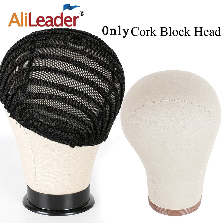 Alileader-Cabeza de bloque de lona de corcho suave para peluca, Kit de fabricación de pelucas, maniquí de , 21, 22, 23 y 24 pulgadas