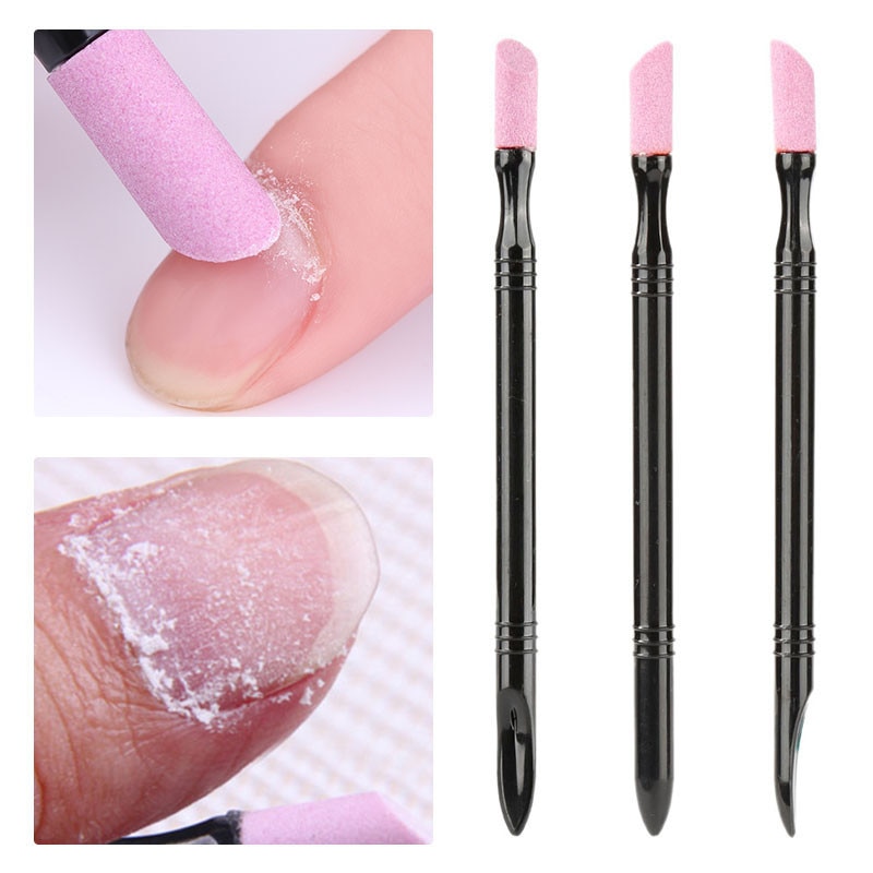 Nail Filet Pen Trimmer Quartz Scrub Scrub Buff Voor Nail Manicure Stick Cuticle Remover Slijpen Nagelvijl Manicure Tool