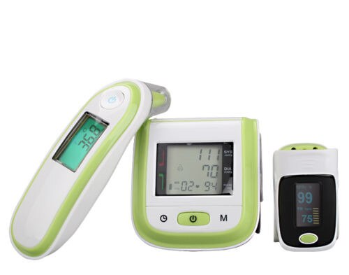 Loodom OLED Pulsoximeter Baby Thermometer Handgelenk Blutdruck Monitor Thermometr Oximetro De Dedo Bloodpressuretest: Grün