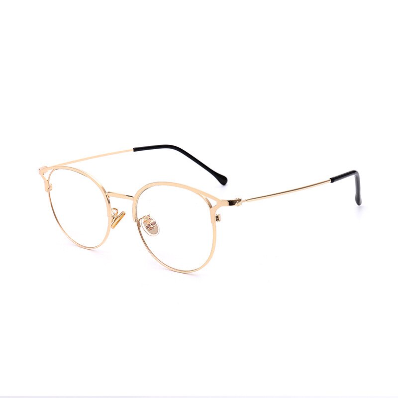 Gafas de ordenador con bloqueo de luz azul para mujer, anteojos femeninos con marco de cristal liso, antirayos, Ojo de gato: Dorado