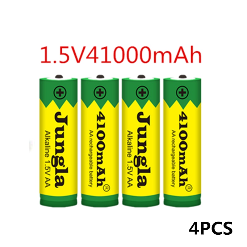 Pilas alcalinas recargables para juguetes mp3, baterías recargables AA de mah y 4100 V, cargador para juguetes con luz led, 1,5 unidades,