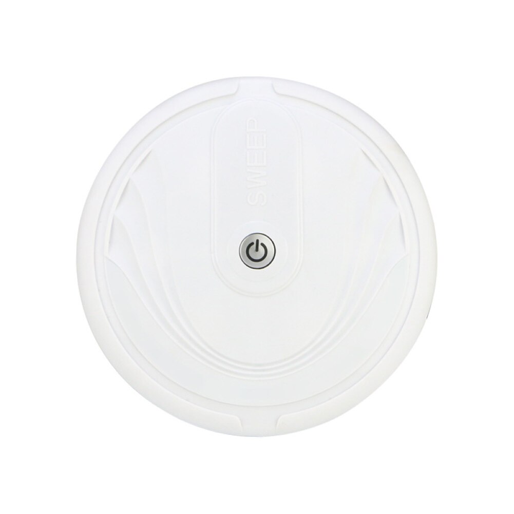Smart Automatic Sweeping Robot Home Floor Edge Dust Cleaning No Suction Sweeper Home: White  Battery
