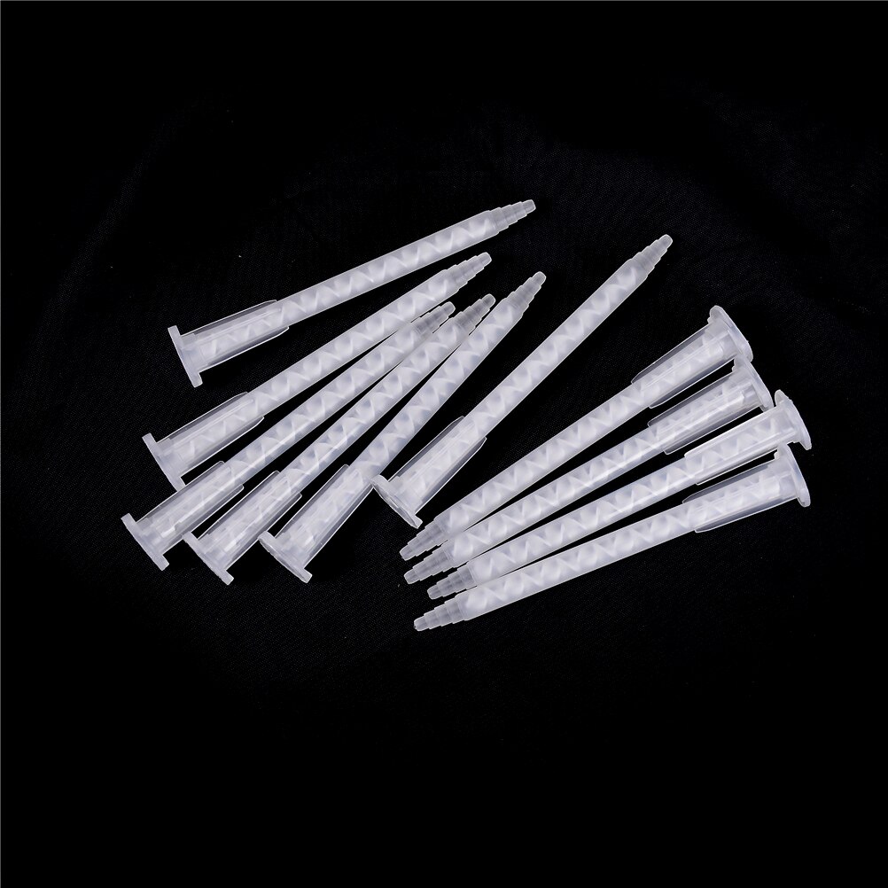 10Pcs/Set Polypropylene Mixing Tube Nozzle Epoxy Resin Tool Dispenser Static Mixer Nozzles MA5.4-17S AB Glue Mixing Head