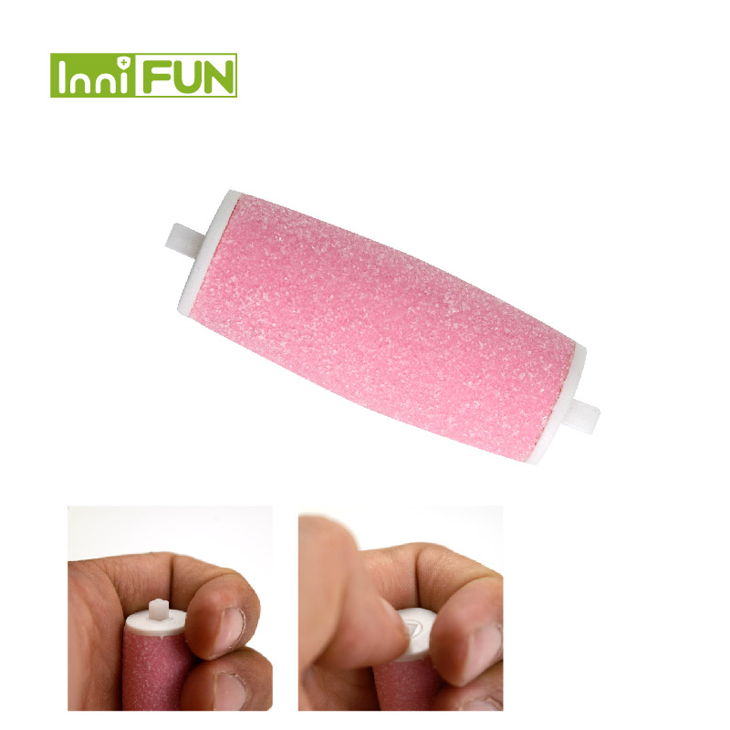 2 stuks/verpakking vervangende rollerkoppen voor scholls pedi skin remover, herstellende voetknarsmachine, peeling pedicure-apparaat