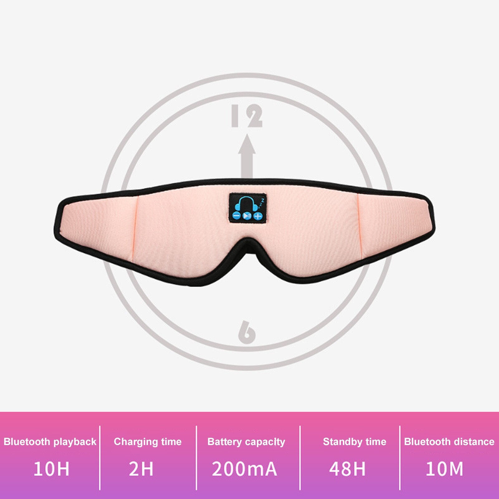 Bluetooth 5.0 Headset Wireless Music Sleep Aid Shading 3D Soft Sleep Eye Cover Wireless Bluetooth Sleep Mask Earbuds Headphones