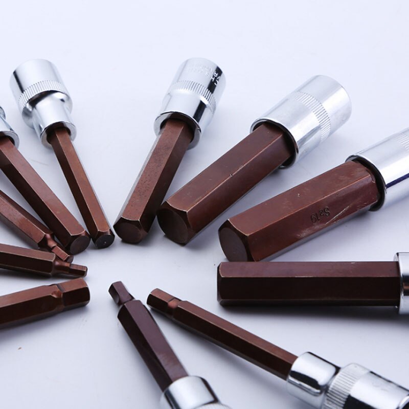 1PC 1/2" Drive Allen Key Socket Wrench S2 Alloy Metric Hex Bit Sockets 60mm Or 100mm Long Screwdriver Bit Hand Tool Socket Joint