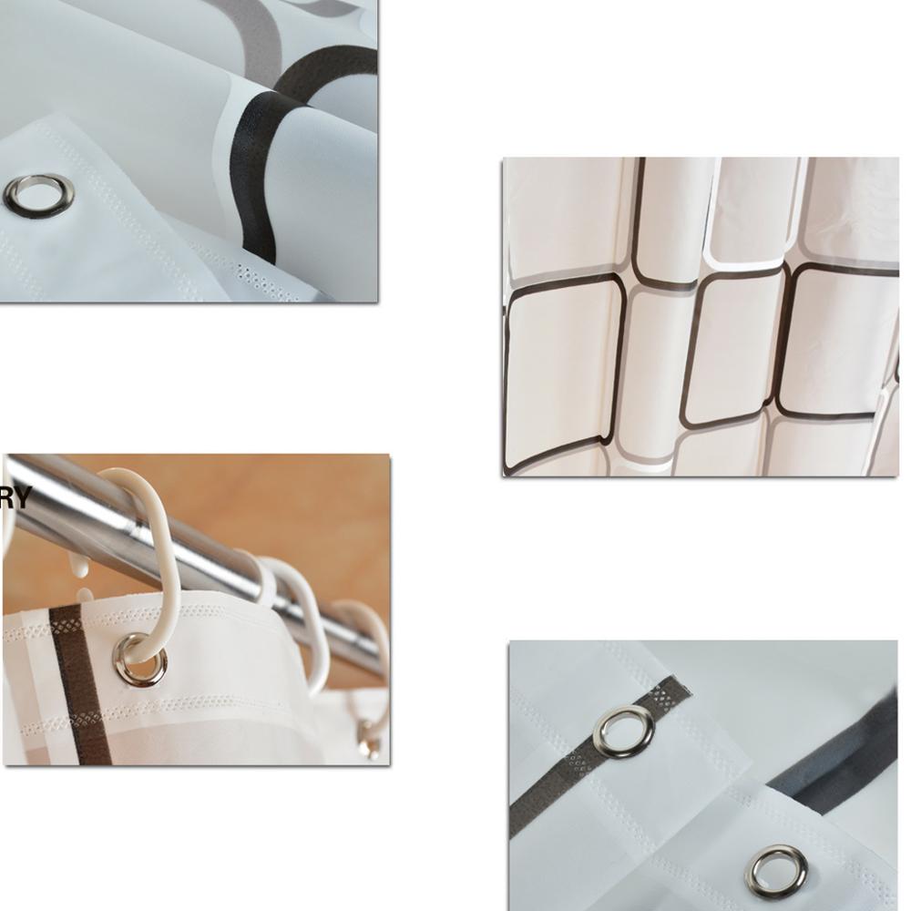 EHOMEBUY Klassieke Vierkante Douchegordijn Waterdicht Mildewproof Doorschijnend PEVA Gordijn Voor Badkamer Douche