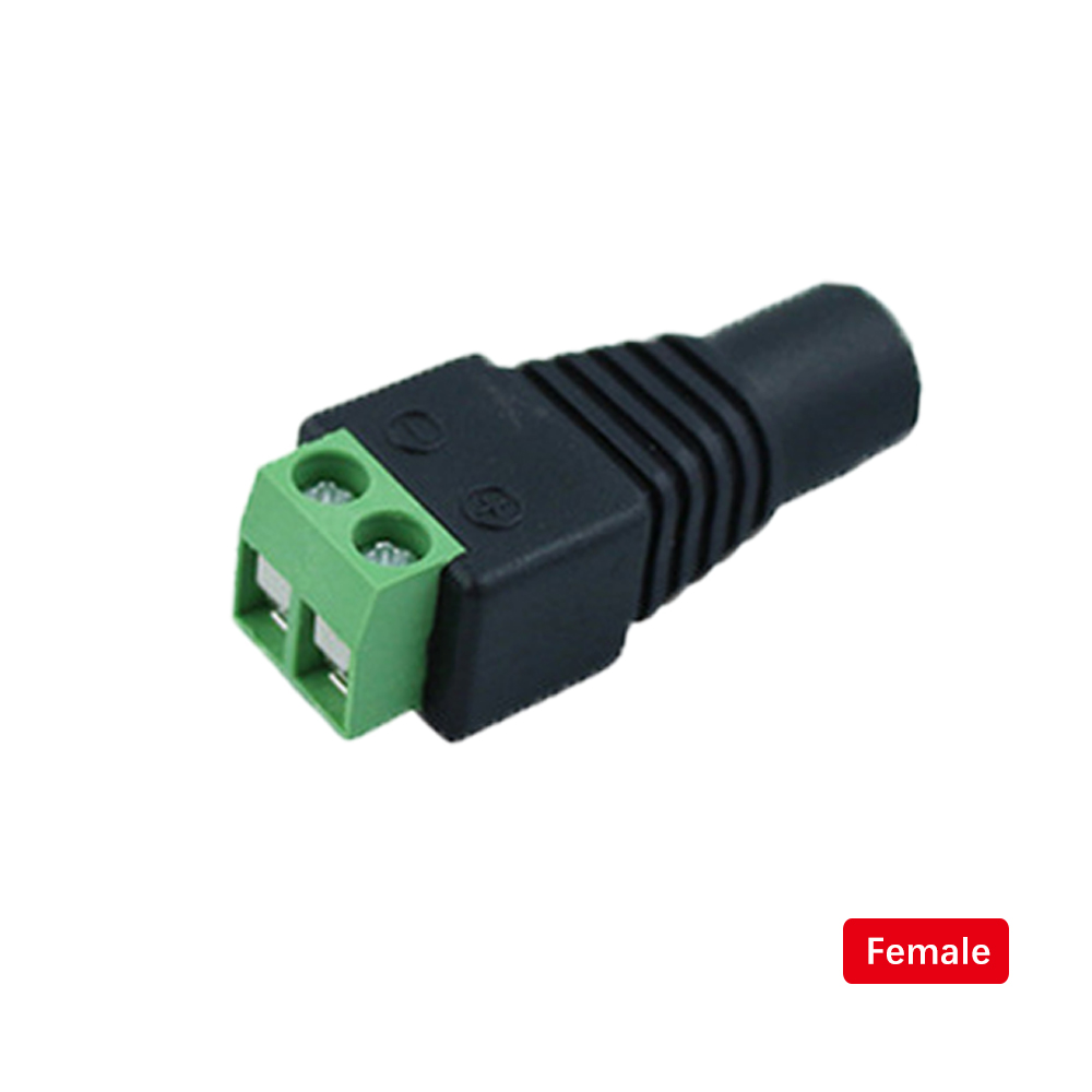 Connecteur d'alimentation 12V DC, 5 pièces, prise mâle femelle, baril 2.1mm x 5.5mm, adaptateur pour caméra de vidéosurveillance, Terminal d'alimentation de bande LED: Gris foncé