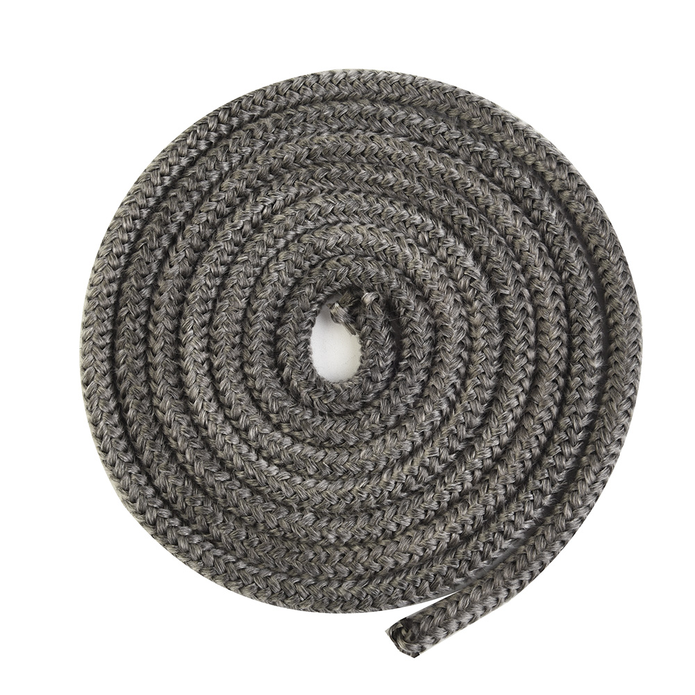 Estufa de leña negra, cuerda de fuego, 6mm, 8mm, 2m de longitud, sello de puerta, estufa de alta temperatura, pieza de chimenea de calefacción