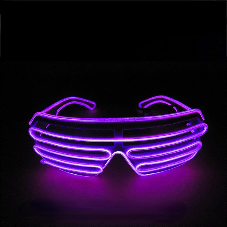 LED Luminous Glasses Halloween Glowing Neon Christmas Party Bril Flashing Light Glow Sunglasses Glass Festival Supplies Costumes: Purple